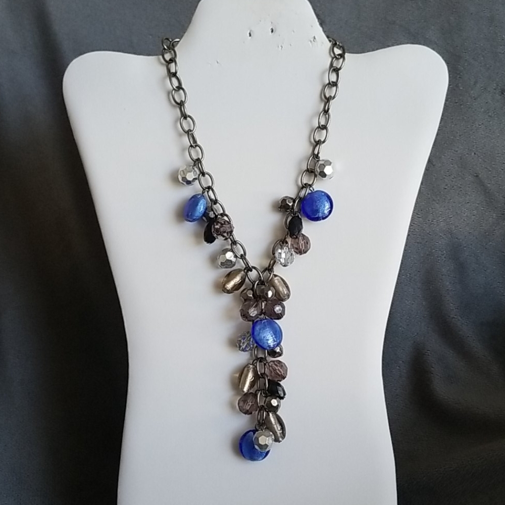 Black and Blue Bead Necklace